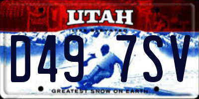 UT license plate D497SV
