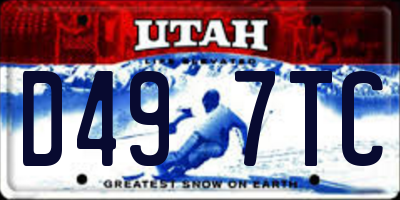 UT license plate D497TC