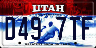 UT license plate D497TF
