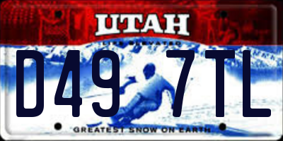 UT license plate D497TL