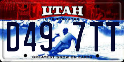 UT license plate D497TT