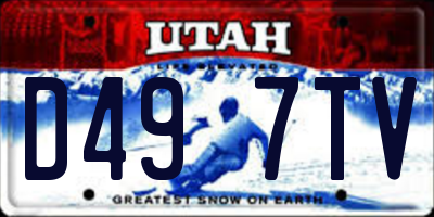 UT license plate D497TV