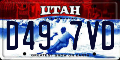 UT license plate D497VD