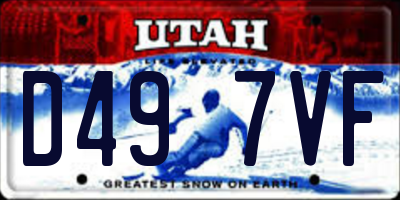 UT license plate D497VF