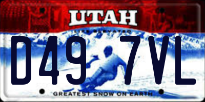 UT license plate D497VL