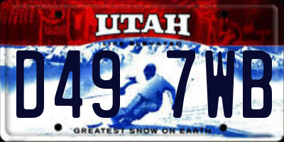 UT license plate D497WB