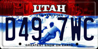 UT license plate D497WC