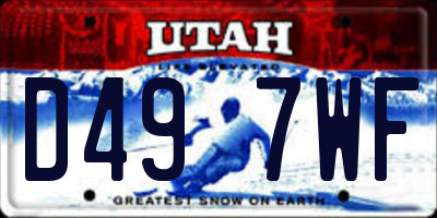 UT license plate D497WF