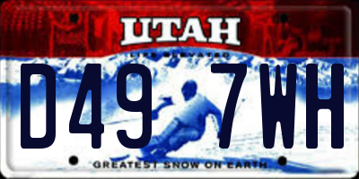 UT license plate D497WH
