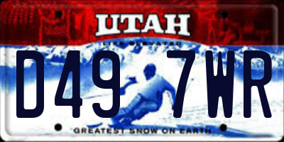 UT license plate D497WR