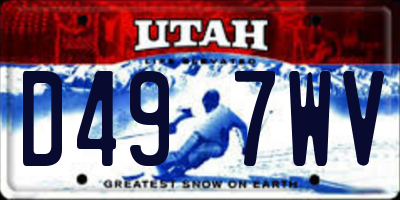 UT license plate D497WV