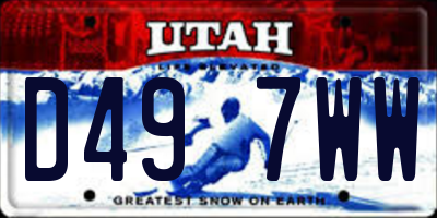 UT license plate D497WW