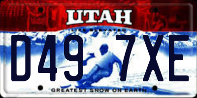 UT license plate D497XE