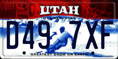 UT license plate D497XF