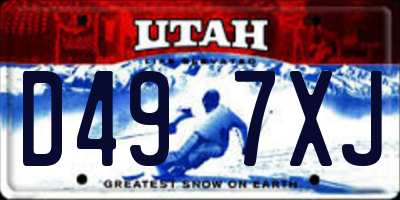 UT license plate D497XJ