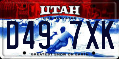 UT license plate D497XK