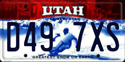 UT license plate D497XS