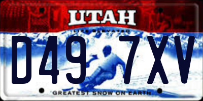 UT license plate D497XV