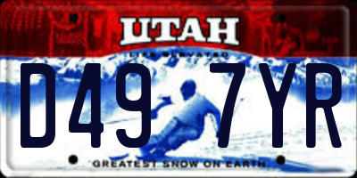 UT license plate D497YR
