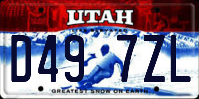UT license plate D497ZL
