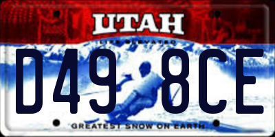 UT license plate D498CE