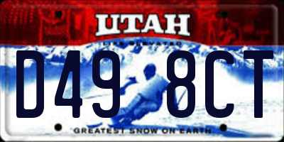 UT license plate D498CT