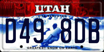 UT license plate D498DB