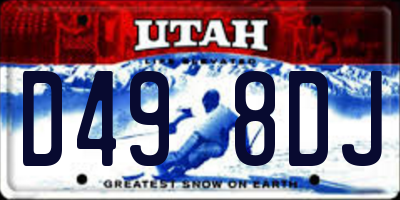 UT license plate D498DJ