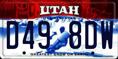 UT license plate D498DW