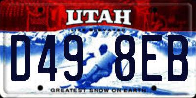 UT license plate D498EB