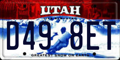 UT license plate D498ET
