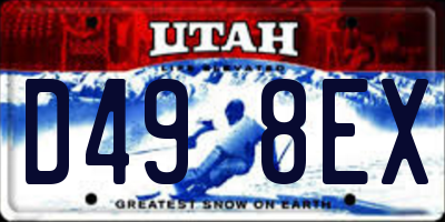 UT license plate D498EX