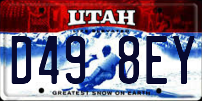 UT license plate D498EY
