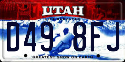 UT license plate D498FJ