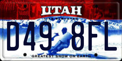 UT license plate D498FL