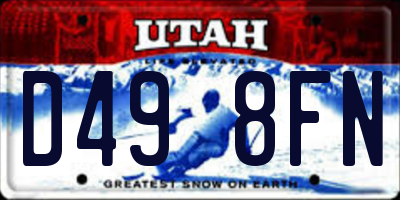 UT license plate D498FN