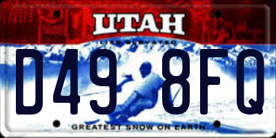 UT license plate D498FQ