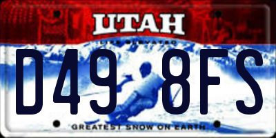 UT license plate D498FS