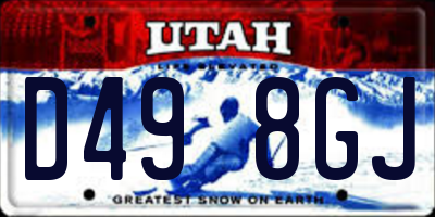 UT license plate D498GJ