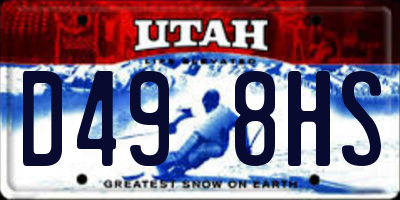 UT license plate D498HS