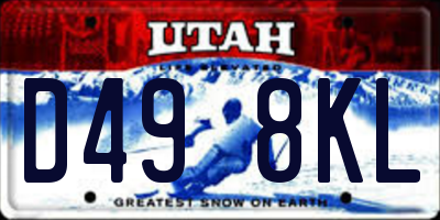 UT license plate D498KL