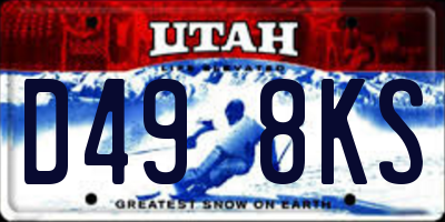 UT license plate D498KS