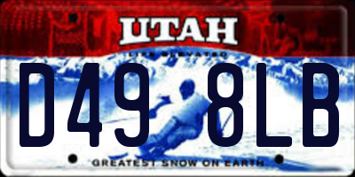 UT license plate D498LB