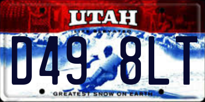 UT license plate D498LT