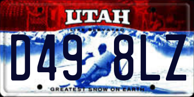 UT license plate D498LZ