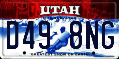 UT license plate D498NG
