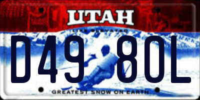 UT license plate D498OL