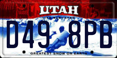 UT license plate D498PB