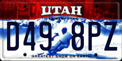 UT license plate D498PZ