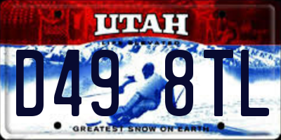 UT license plate D498TL